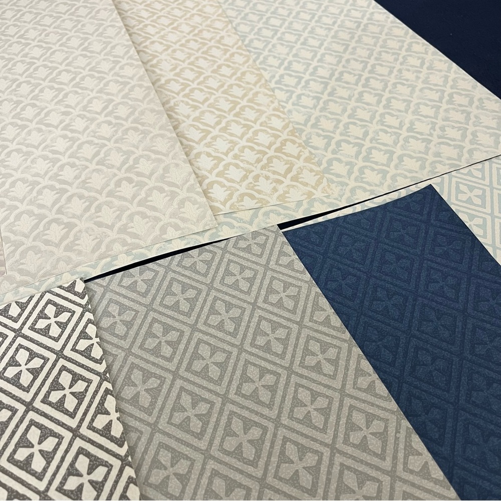 Pack of 10 Large Geometric Repeat Small Patterns Arts & Crafts Wallpaper Sheets
